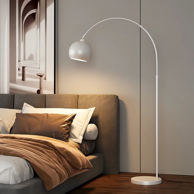 Milo - Modern Adjustable Curved Floor Lamp with Shade