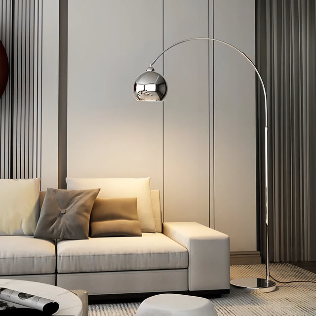 Milo - Modern Adjustable Curved Floor Lamp with Shade
