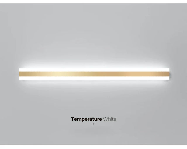 Simeon - Modern LED Outdoor Strip Wall Light Gold IP65 Waterproof