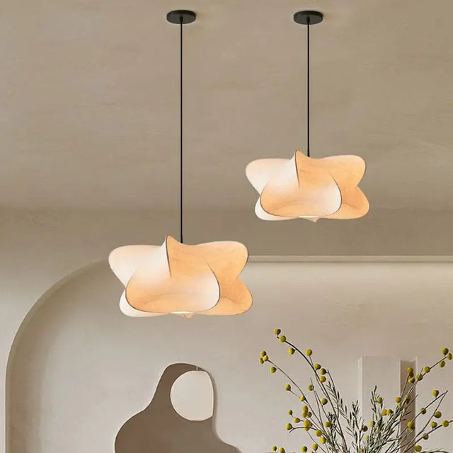 Japanese Wabi Sabi Silk Pendant Light – Minimalist Lighting for Stylish Spaces