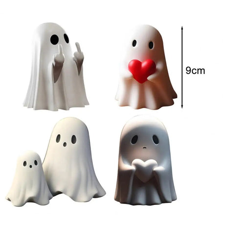 Spooky Ghost Figurine Set for Halloween Decor – Durable Resin Statues, Adorable Design for Home Decoration 3