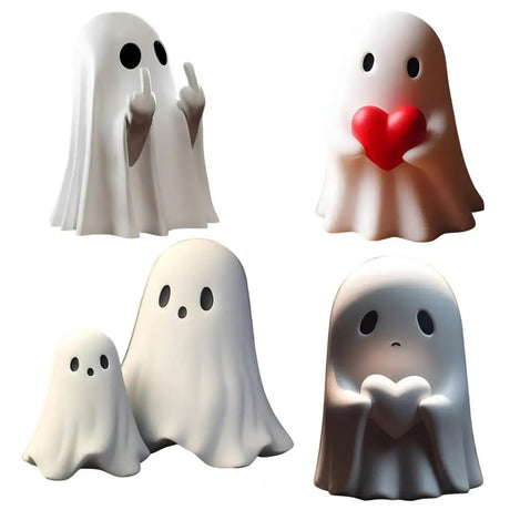 Spooky Ghost Figurine Set for Halloween Decor – Durable Resin Statues, Adorable Design for Home Decoration 5