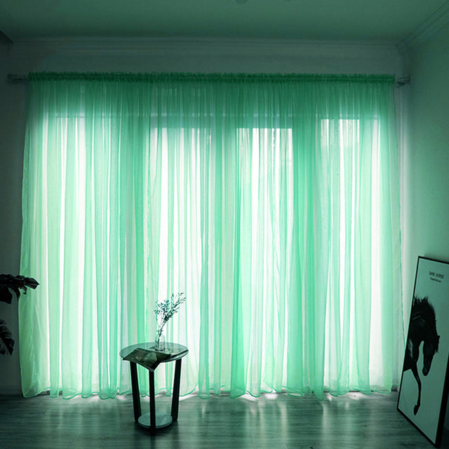 Solid Voile Window Curtain - Lightweight Polyester Design