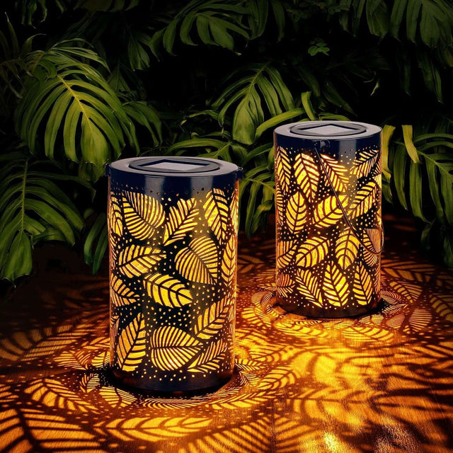 Luminous Leaf Lantern - Elegant Solar-Powered Design