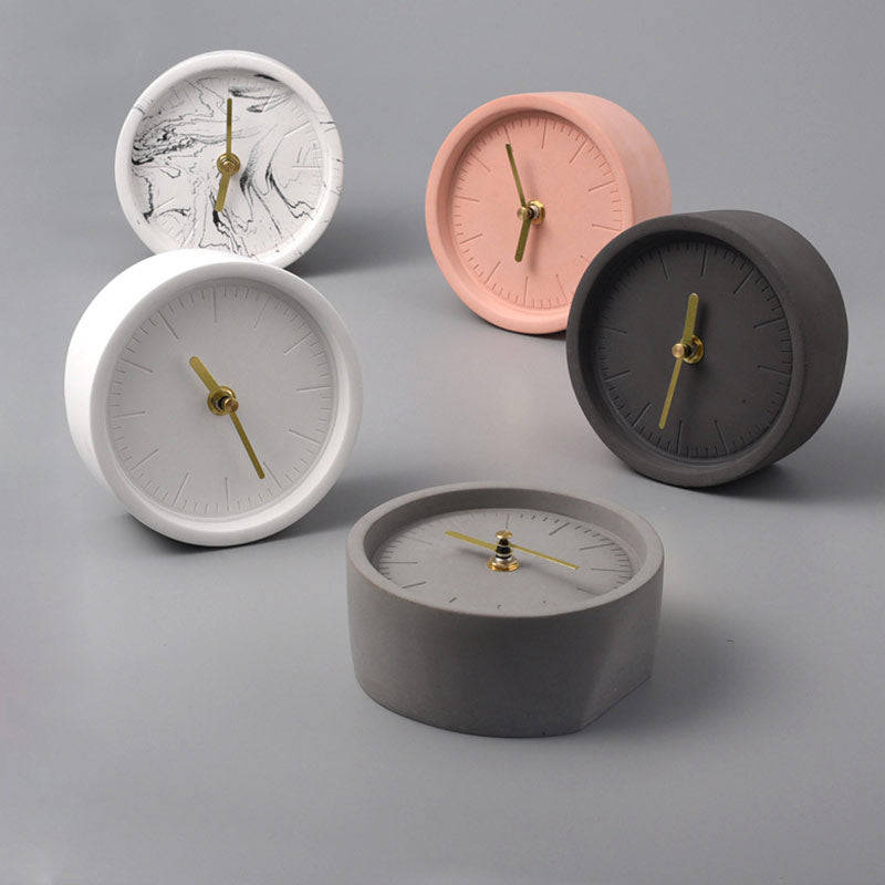 Luxury Cement Desk Clock with Minimalist Design