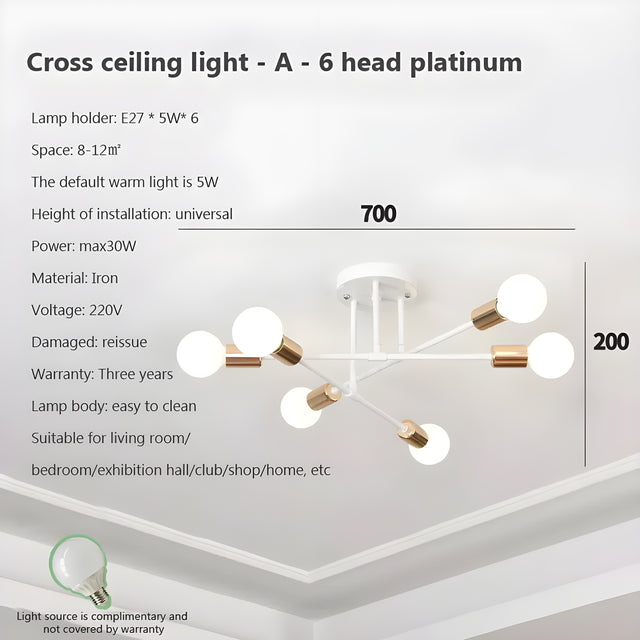 Creative LED Hanging Lamp – Vintage Antique Gold Chandelier for Living Room & Dining Room