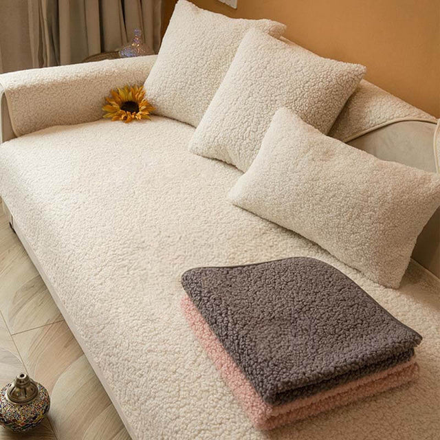 Ultrasoft Teddy Fleece Warm Non-Slip Couch Cover 90x160 cm