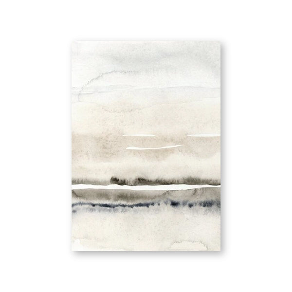 Beige & Grey Canvas Paintings with Abstract Watercolour Design