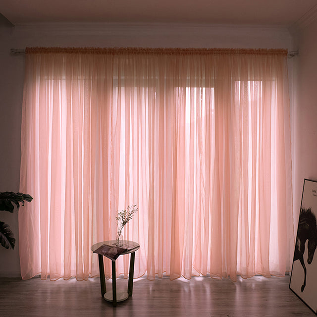Solid Voile Window Curtain - Lightweight Polyester Design