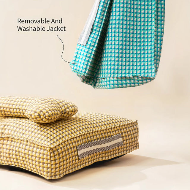 Waffle Plush Dog Bed Soft Stylish Ultra Cozy Fabric