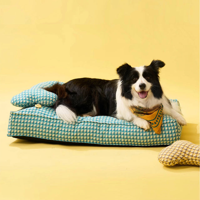 Waffle Plush Dog Bed Soft Stylish Ultra Cozy Fabric