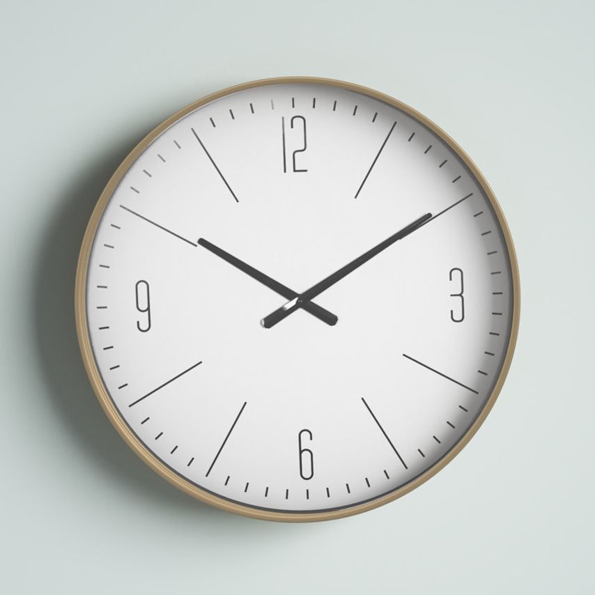 Minimalist Wall Clock with Timeless Elegance and Wood Accents