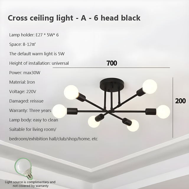 Creative LED Hanging Lamp – Vintage Antique Gold Chandelier for Living Room & Dining Room