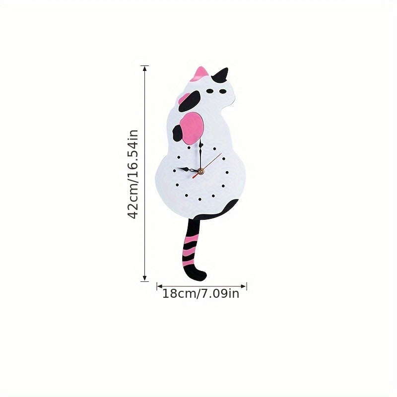 SwingTail Timekeeper Cat Wall Clock with Silent Mechanism