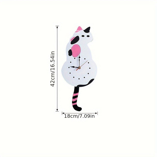 SwingTail Timekeeper Cat Wall Clock with Silent Mechanism