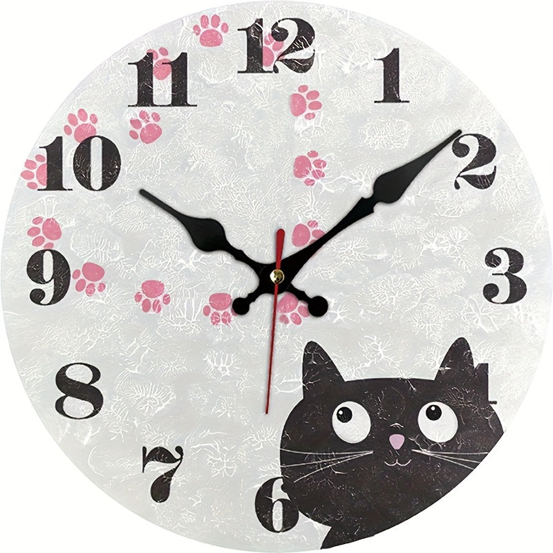 WhiskerWatch Adorable Silent Cat Wall Clock Stylish Decor