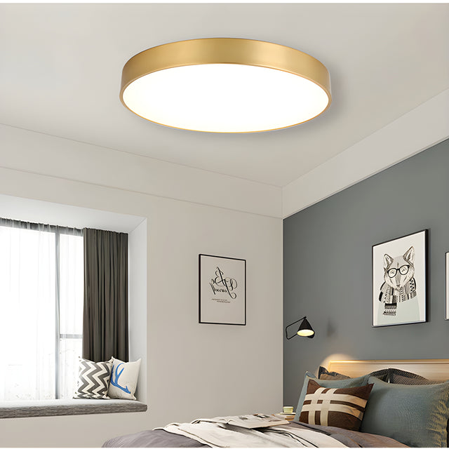 Surface Mounted Ultra-Thin Gold LED Ceiling Lamp