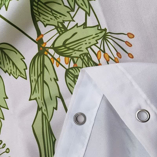Pastoral Style Plants Waterproof Shower Curtain-4