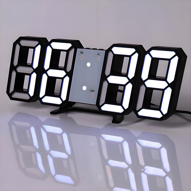 TimeSphere LED 3D Digital Clock with Calendar and Temp Display