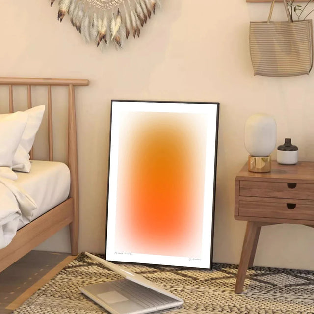 Abstract Dizzy Blue & Orange Canvas Print Modern Art