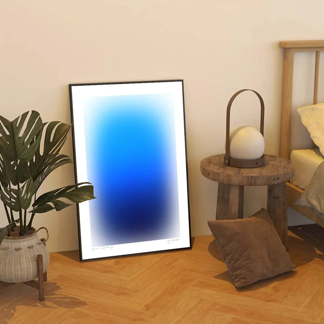 Abstract Dizzy Blue & Orange Canvas Print Modern Art