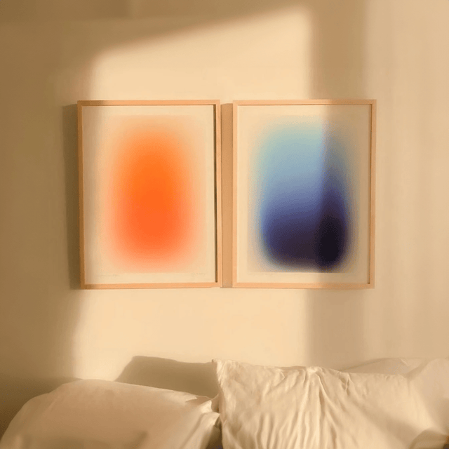Abstract Dizzy Blue & Orange Canvas Print Modern Art
