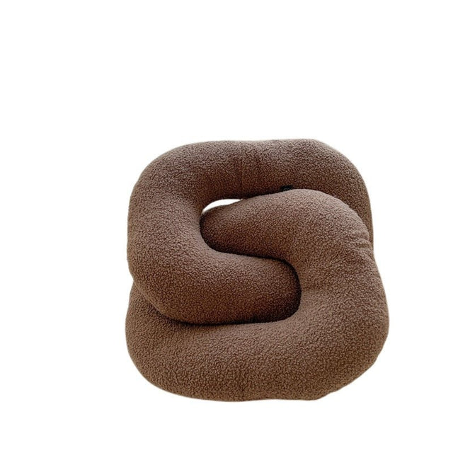 Abstract Shaped Sofa Cushion in Plush Wavy Design