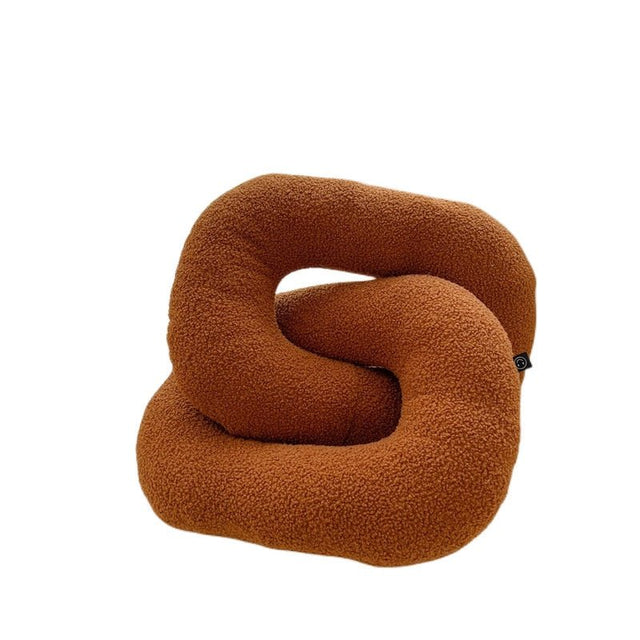 Abstract Shaped Sofa Cushion in Plush Wavy Design