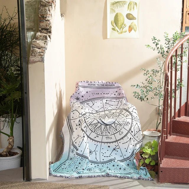 Abstract Woven Tapestry Throw Blanket for Home Decor