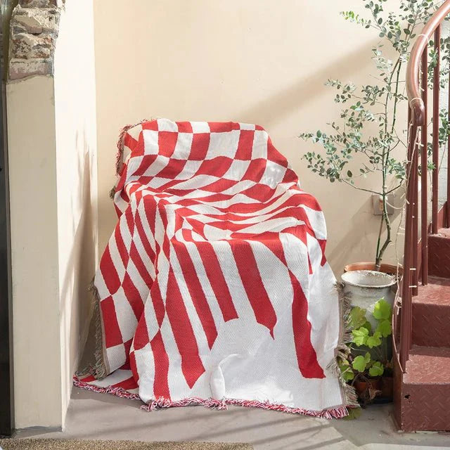 Abstract Woven Tapestry Throw Blanket for Home Decor