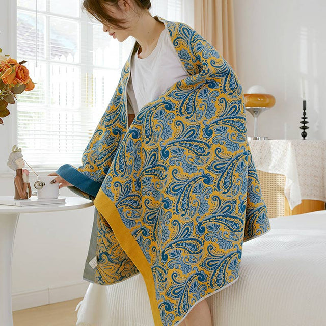 Ownkoti Mixed Color Reversible Gauze Bath Towel-1