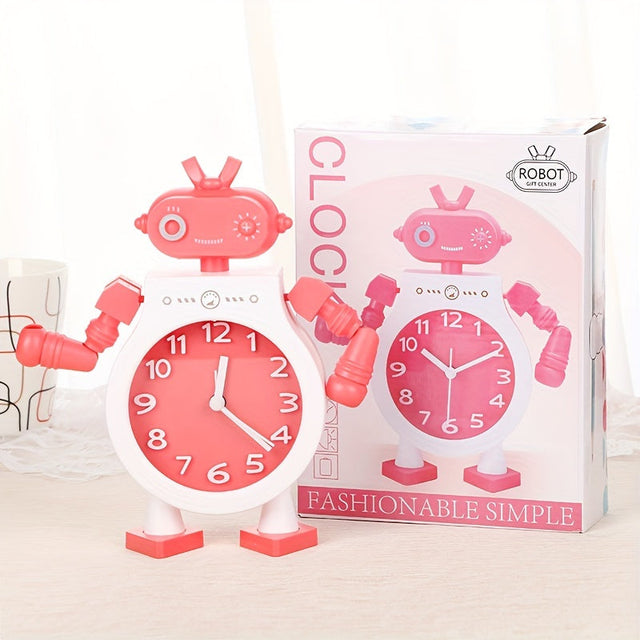 Fun Cartoon Robot Alarm Clock with Sleep Timer for Kids