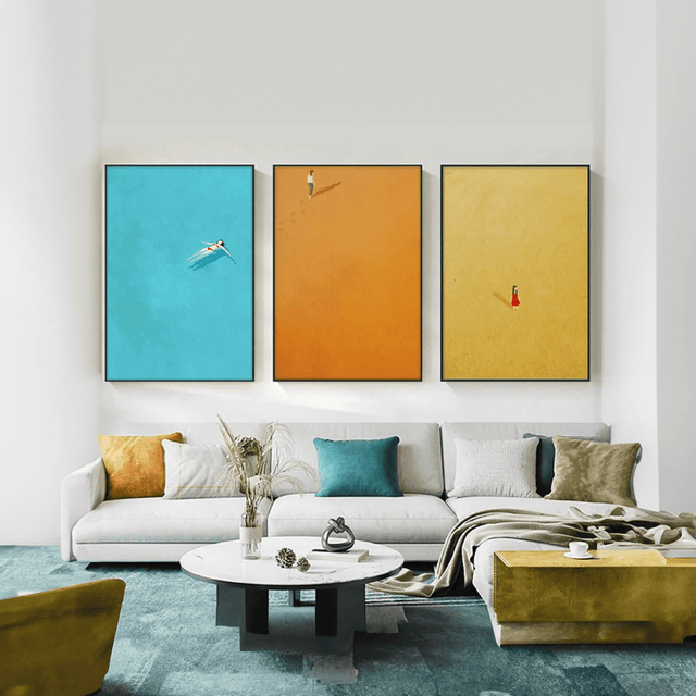 Alone Girl Minimalist Canvas Print Poster Modern Art Decor