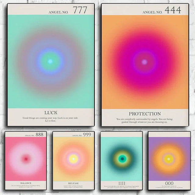 Angel Number Spiritual Posters Canvas Modern Wall Art