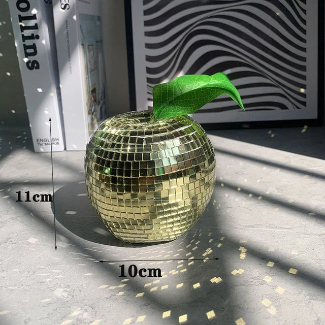 Apple & Banana Disco Ball Fruit Decoration - Glass Art