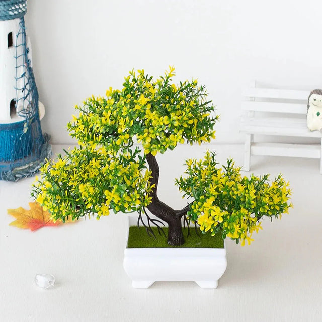 Artificial Potted Bonsai Tree - Realistic Plastic Decor
