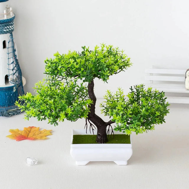 Artificial Potted Bonsai Tree - Realistic Plastic Decor