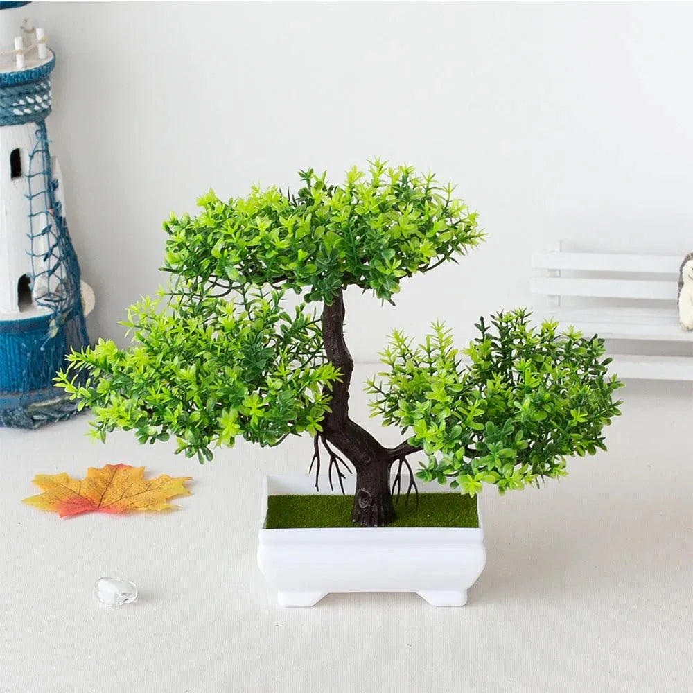 Artificial Potted Bonsai Tree - Realistic Plastic Decor