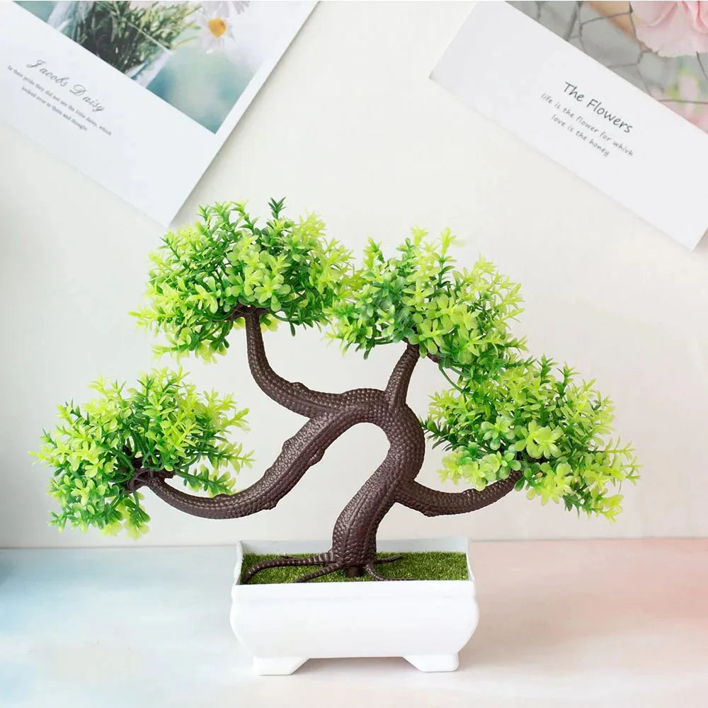 Artificial Potted Bonsai Tree - Realistic Plastic Decor