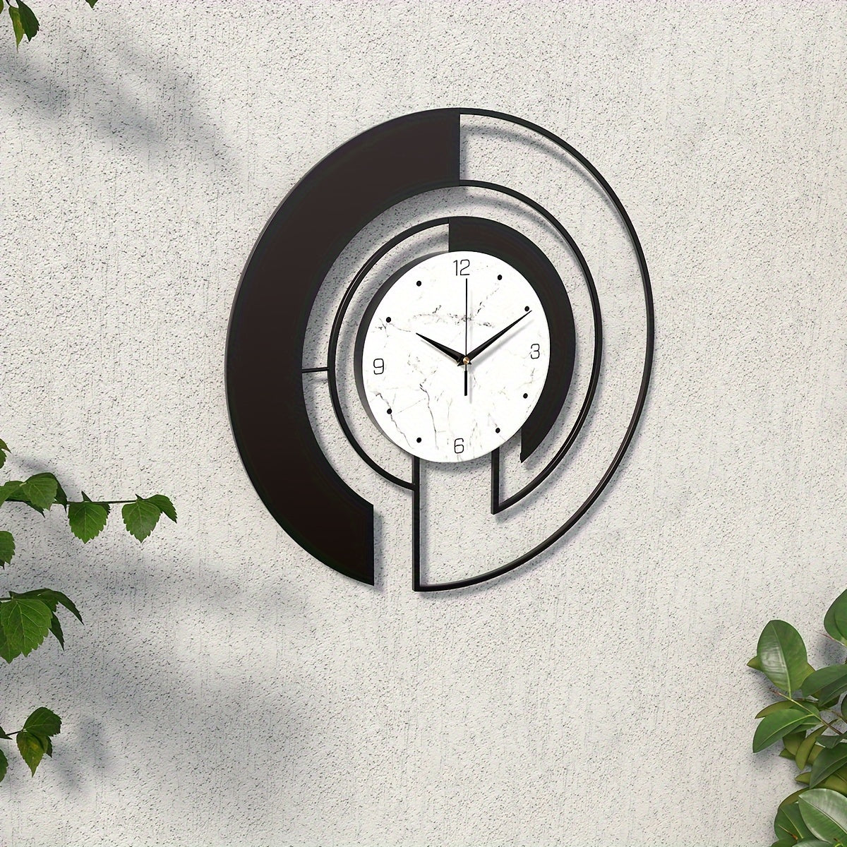 Timeless Geometry Black Metal Wall Clock