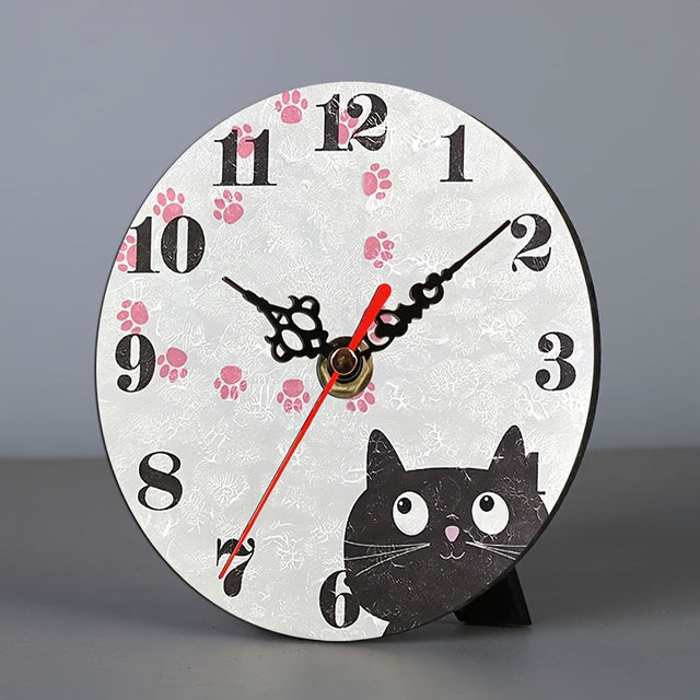 WhiskerWatch Adorable Silent Cat Wall Clock Stylish Decor