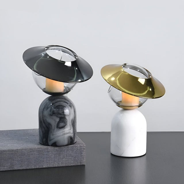 Black Marble Effect Candle Holder with Wax Melt Burner