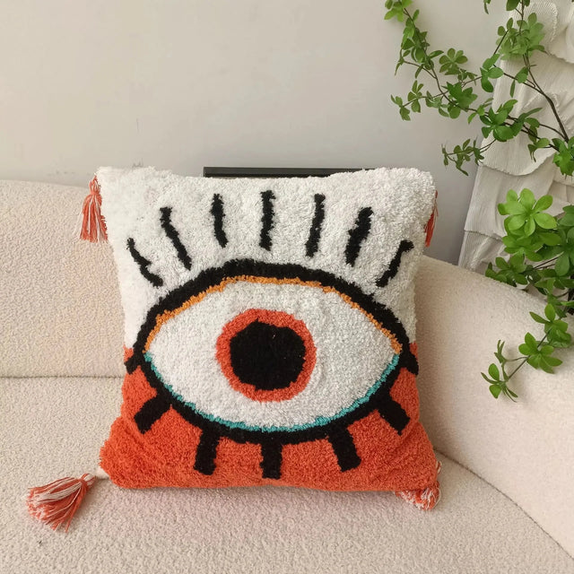 Bohemian Style Devil's Eye Tufted Cushion Cover 45cm