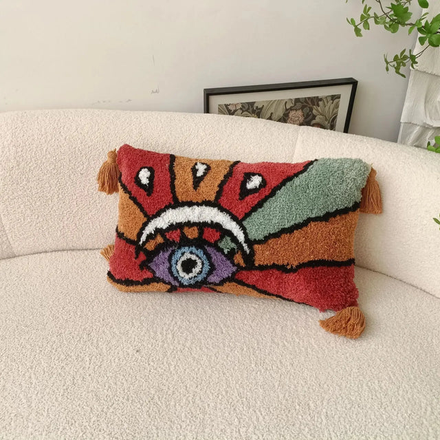 Bohemian Style Devil's Eye Tufted Cushion Cover 45cm