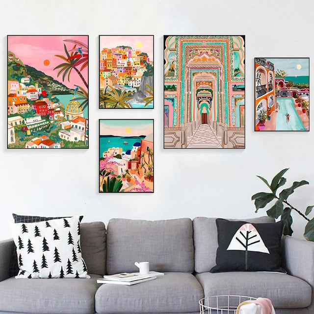 Boho Landscape Posters on Canvas with Stunning Travel Prints