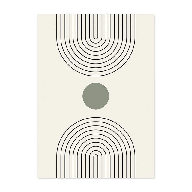 Boho Style Green Leaves Canvas Print Abstract Art Decor