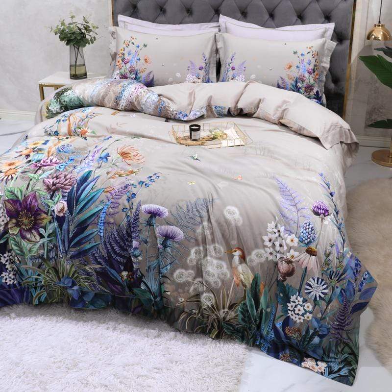 FloraLuxe Duvet Cover Set (Egyptian Cotton, 500 TC)