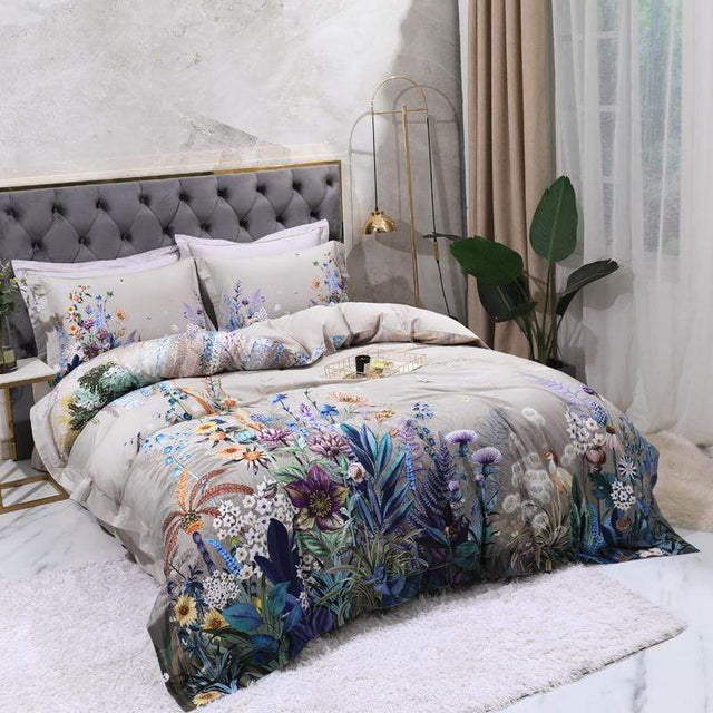 FloraLuxe Duvet Cover Set (Egyptian Cotton, 500 TC)