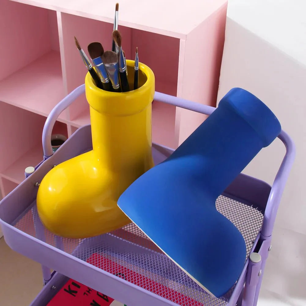 Bright Ceramic Wellington Boot Vase - Modern Tabletop Decor