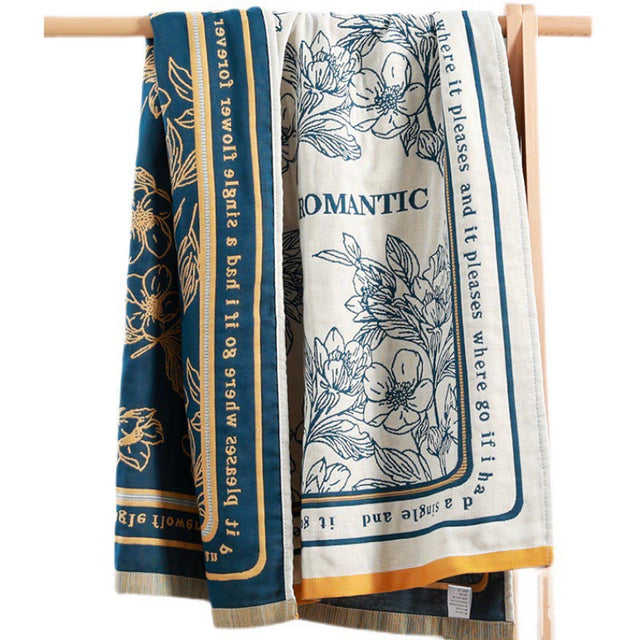 Ownkoti Flower Mixed Color Reversible Bath Towel-6